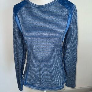 lululemon athletica Blue Striped Long Sleeve Top